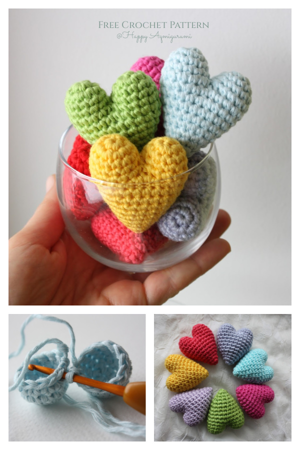 Crochet Puffy Heart Amigurumi Free Patterns