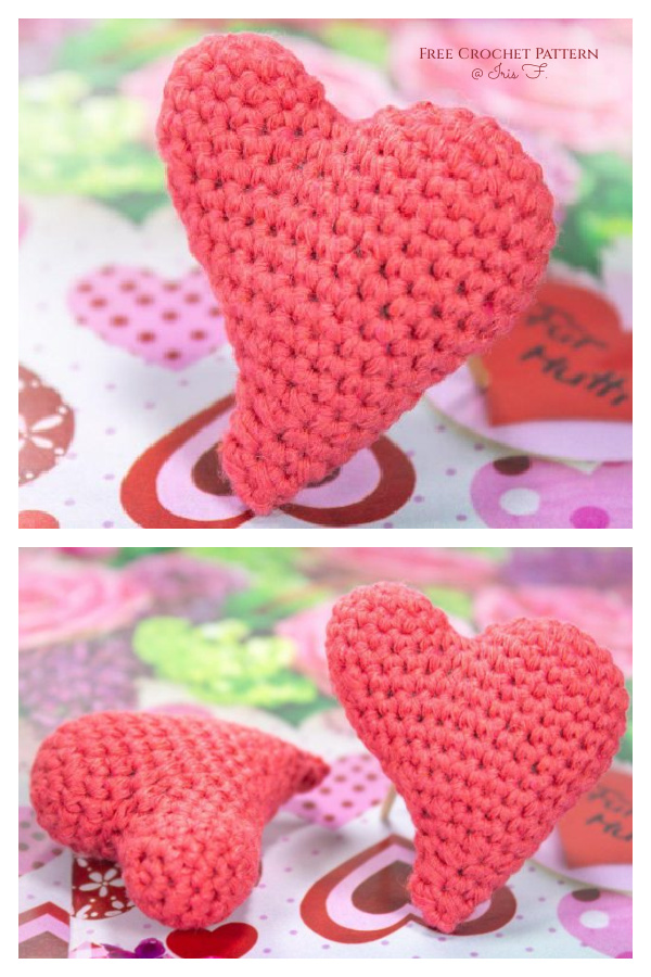Crochet Asymmetric Heart Amigurumi Free Pattern