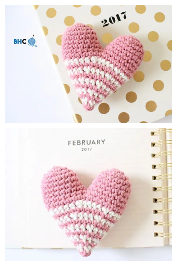 Crochet Puffy Heart Amigurumi Free Patterns + Video  