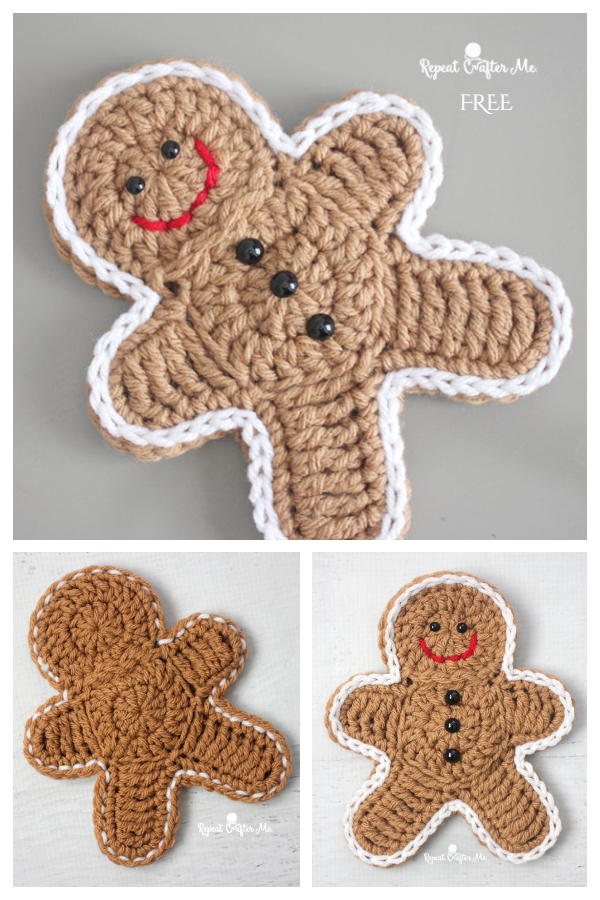 Gingerbread Man Ornament Free Crochet Patterns