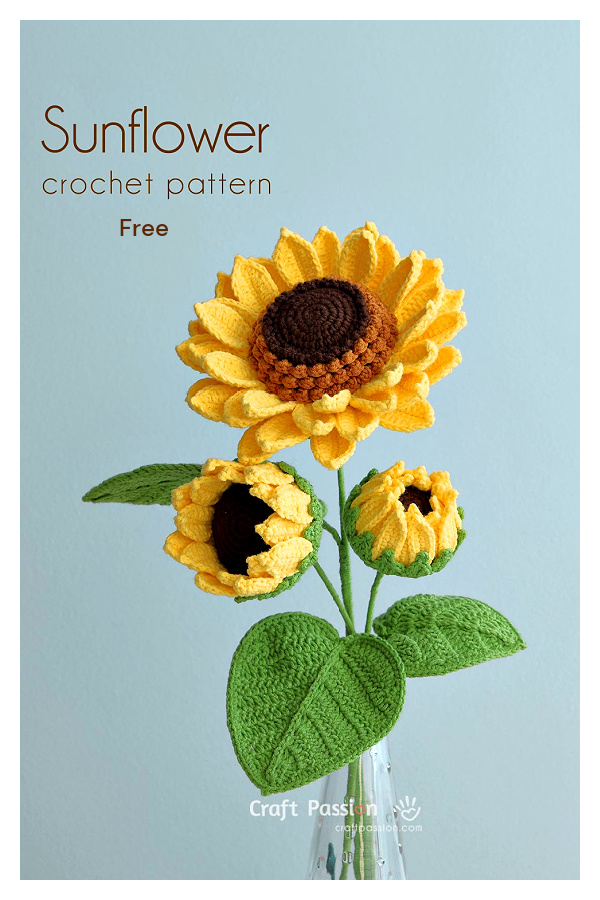 Sunflower Bouquet Free Crochet Patterns in 3 Booming Stages