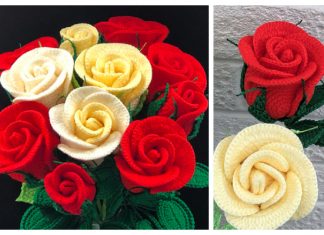 Long Stem Rose Free Crochet Patterns + Video Long Stem Rose Free Crochet Pattern + Video