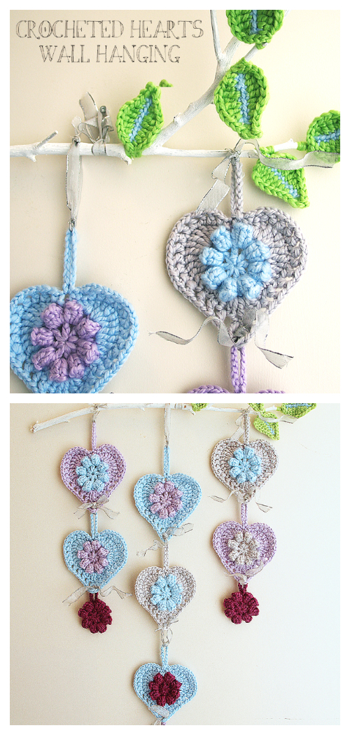 Valentine Heart Wall Hanging Free Crochet Patterns