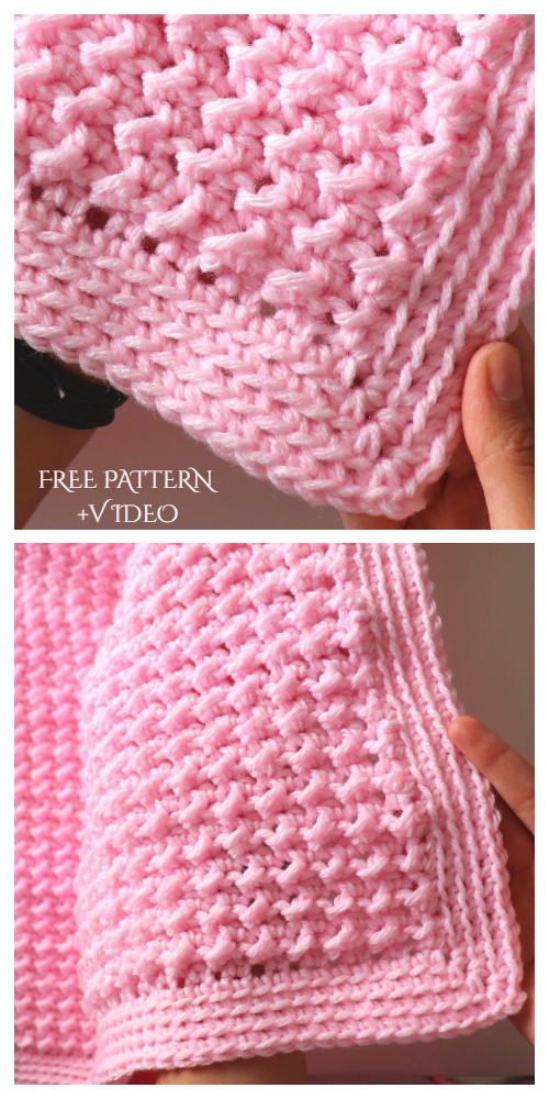 Easy Beginner Blanket Free Crochet Pattern + Video
