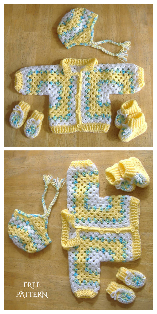 Granny Hexagon Baby Jacket Free Crochet Pattern + Video