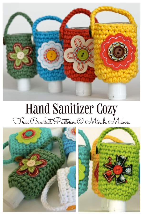 Scrappy Hand Sanitizer Cozy Free Crochet Patterns