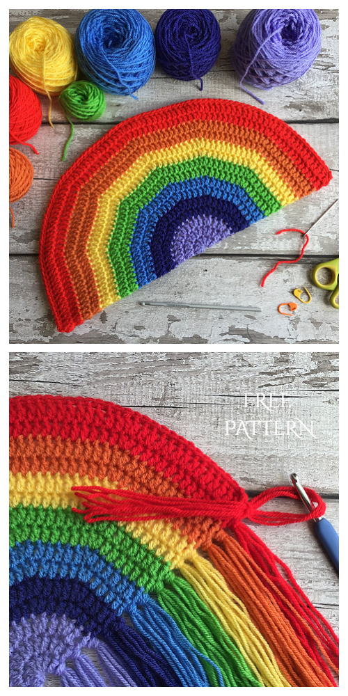 Rainbow Wall Hanging Free Crochet Patterns