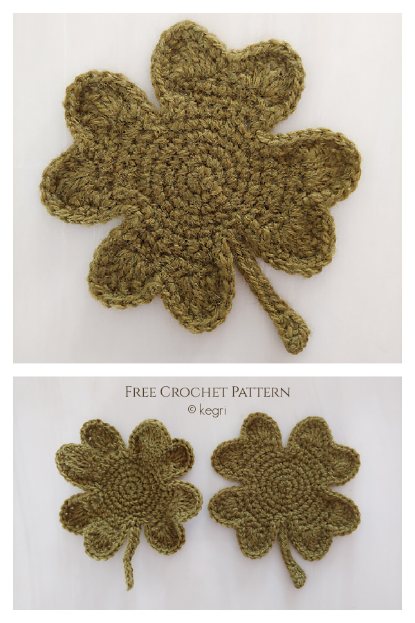 Lucky Shamrock Coaster Free Crochet Patterns