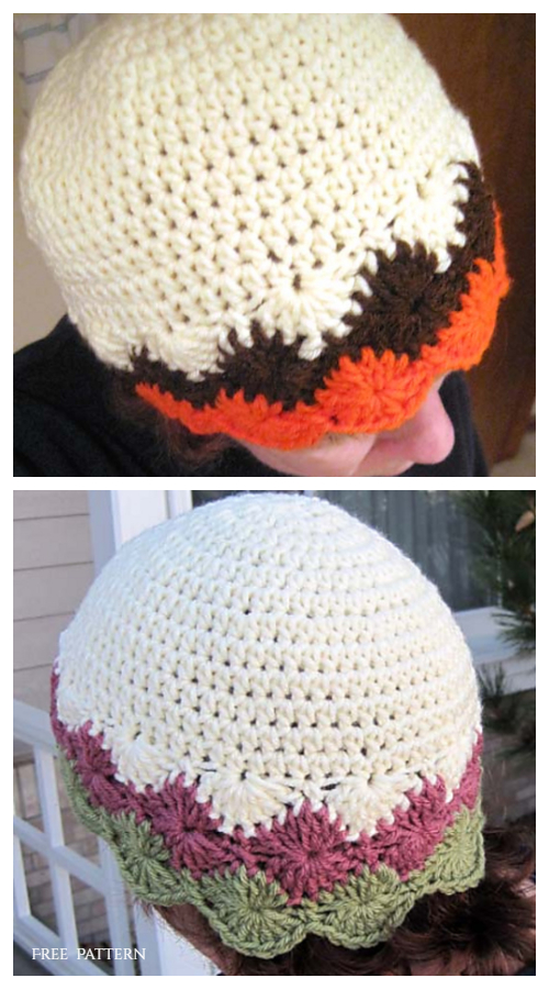 Diamond-edge Beanie Hat Free Crochet Pattern