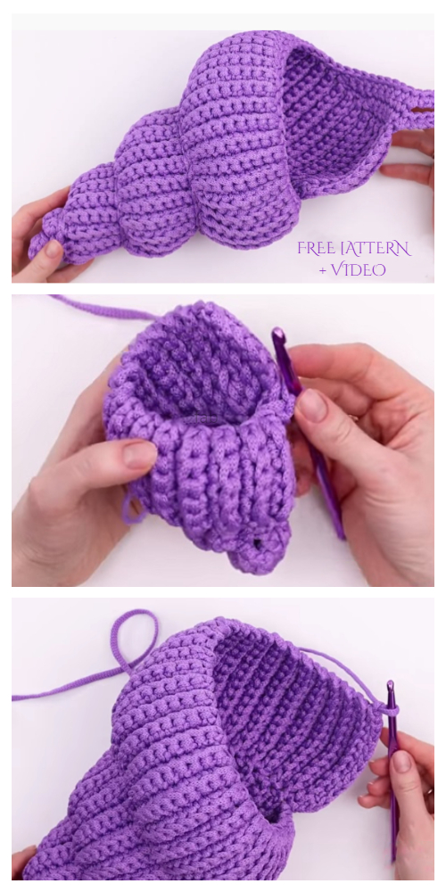 Spiral Shell Free Crochet Patterns + Video