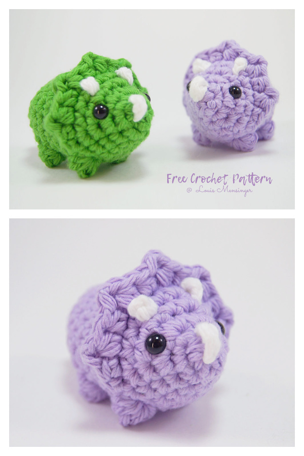 Amigurumi Mini Triceratops Free Crochet Patterns