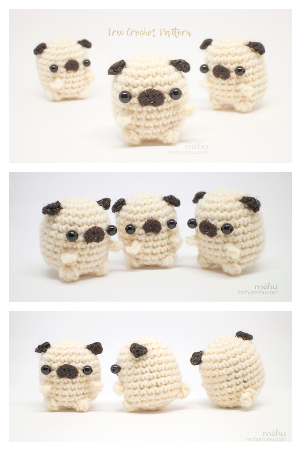 Amigurumi Mini Pug Free Crochet Patterns