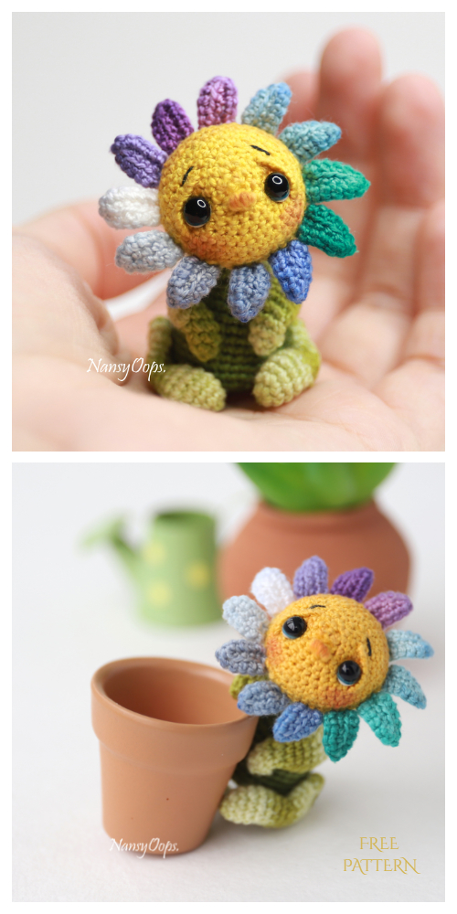 Chamomile crochet toy Miniature amigurumi toys Handmade gift for her Crochet chamomile flower Made to order 5 inches Interior toy
