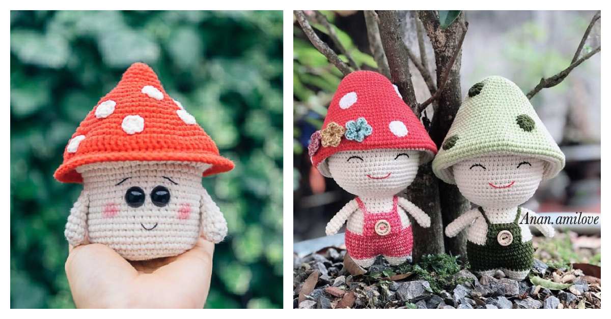 Crochet Mushroom Doll Amigurumi Free Patterns + Video