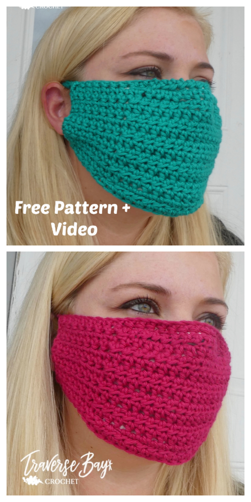 Easy Face Mask with Filter Free Crochet Patterns + Video