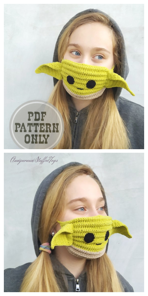 Fun Baby Yoda Alein Face Mask Crochet Patterns 