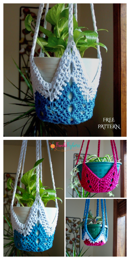 Never Ending Star Easy Planter Hanger Free Crochet Patterns