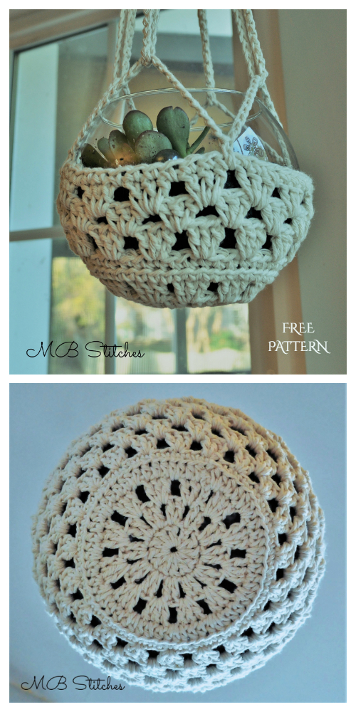 Easy Granny Planter Hanger Free Crochet Patterns