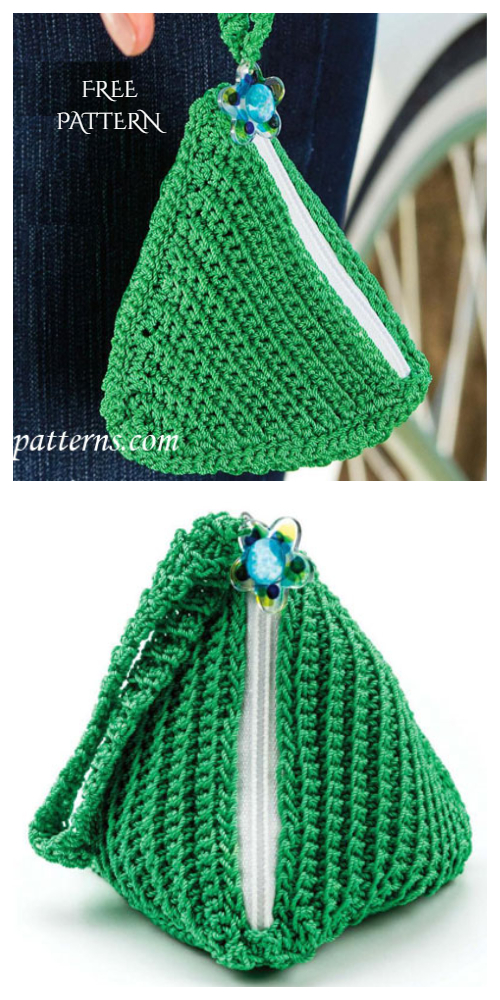 Pyramid Clutch Pouch Free Crochet Patterns + Video