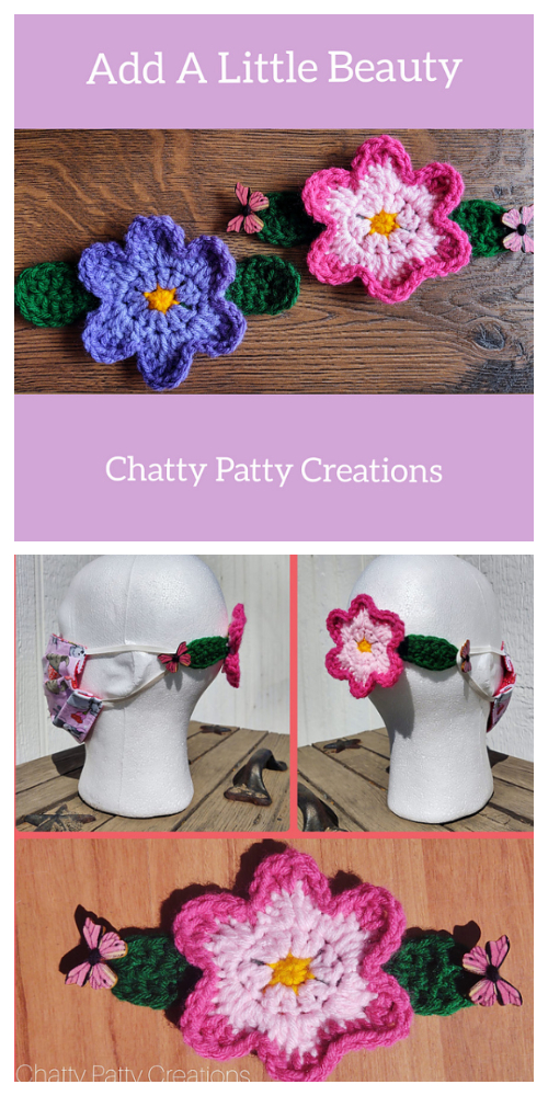 Quick Flower Mask Holder  Crochet Patterns