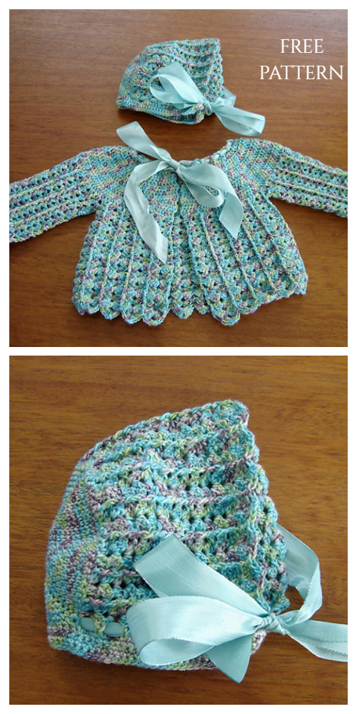 Shell Baby Outfit Set Free Crochet Patterns