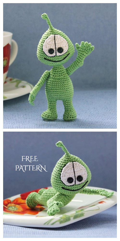 Amigurumi Little Martian Space Alien Free Crochet Patterns