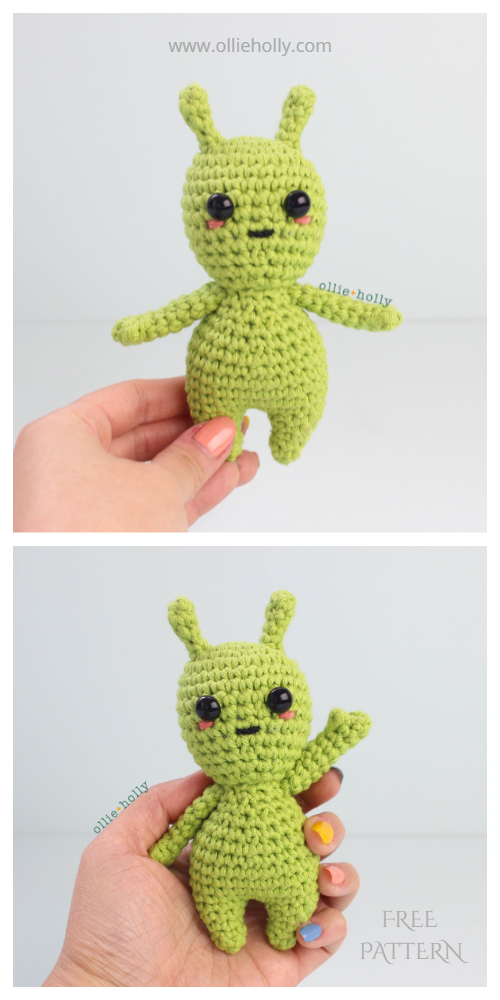 Amigurumi Little Martian Space Alien Free Crochet Patterns