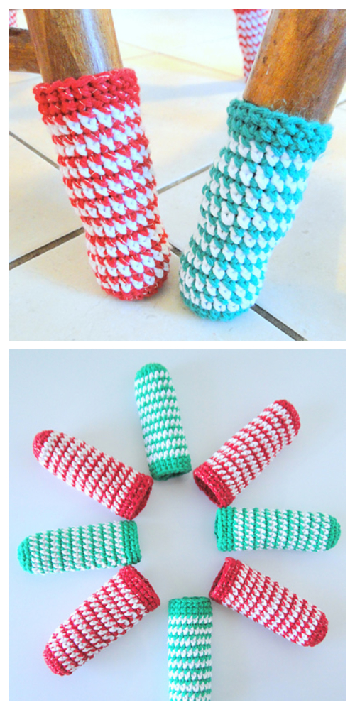 Quick Striped Chair Leg Socks Free Crochet Patterns