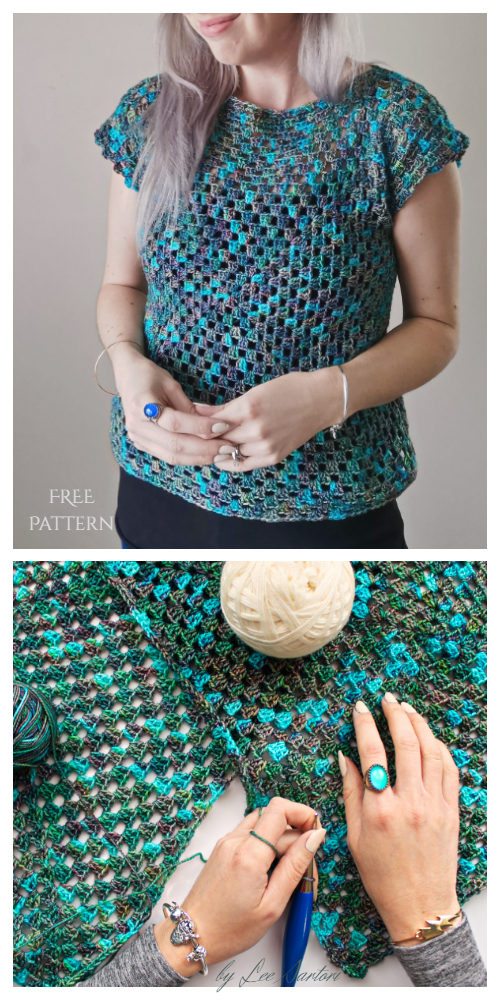 Easy Granny Stitch Summer Top Free Crochet Patterns