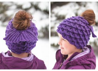 Mermaid Messy Bun Hat Free Crochet Pattern Mermaid Messy Bun Hat Free Crochet Pattern