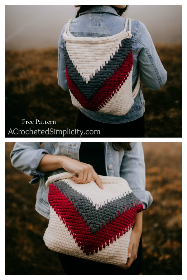Summer Chevron Backpack Free Crochet Patterns