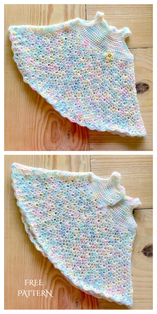 Baby Girl Rainbow Pastel Dress Free Crochet Patterns 