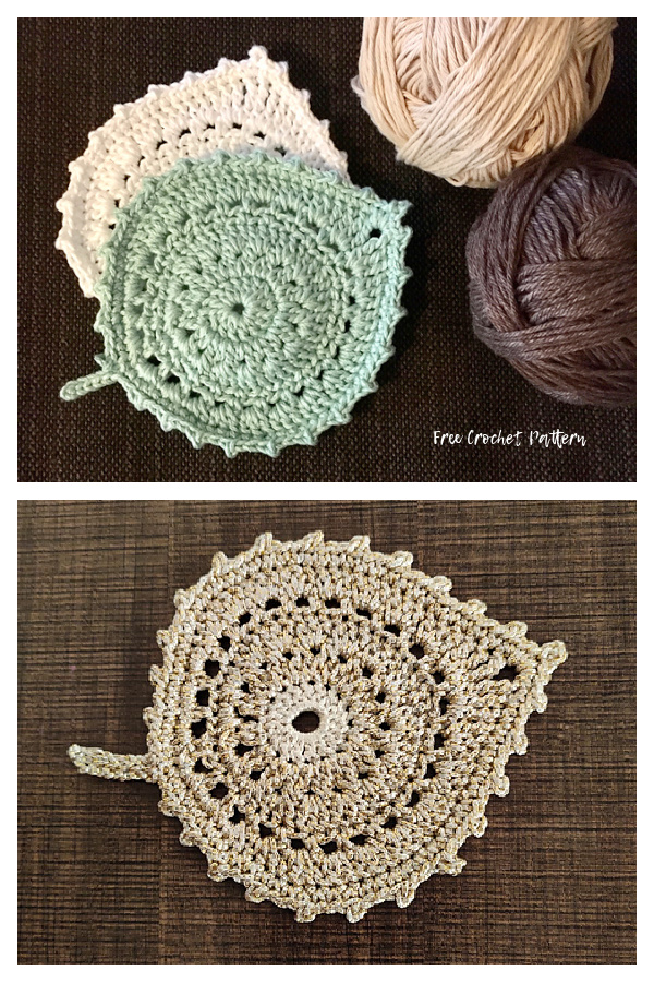 Leaf Coaster Free Crochet Patterns