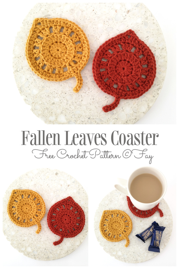 Fallen Leaves Coaster Free Crochet Patterns