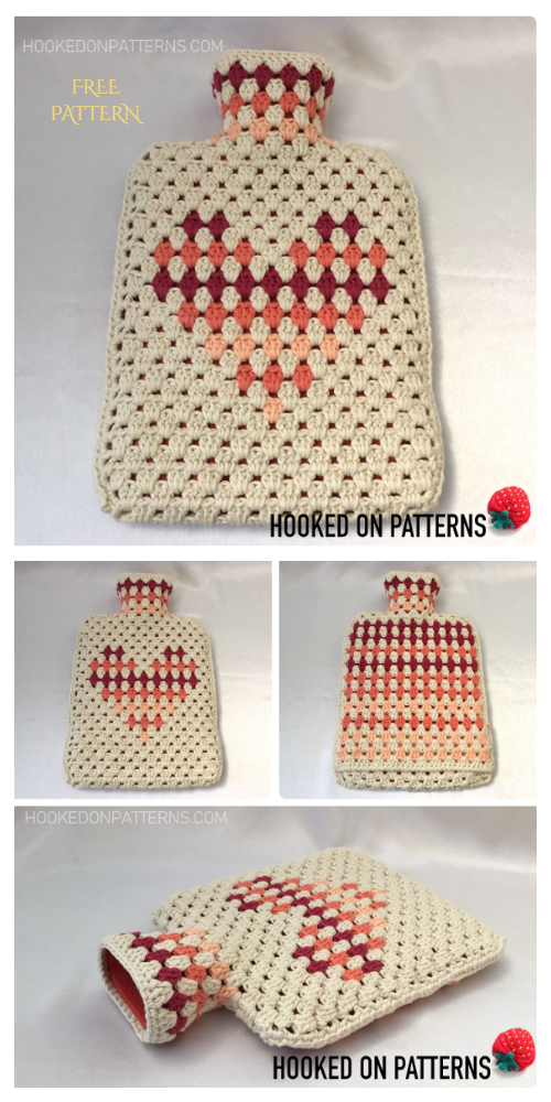 Granny Heart Hot Water Cozy Free Crochet Patterns