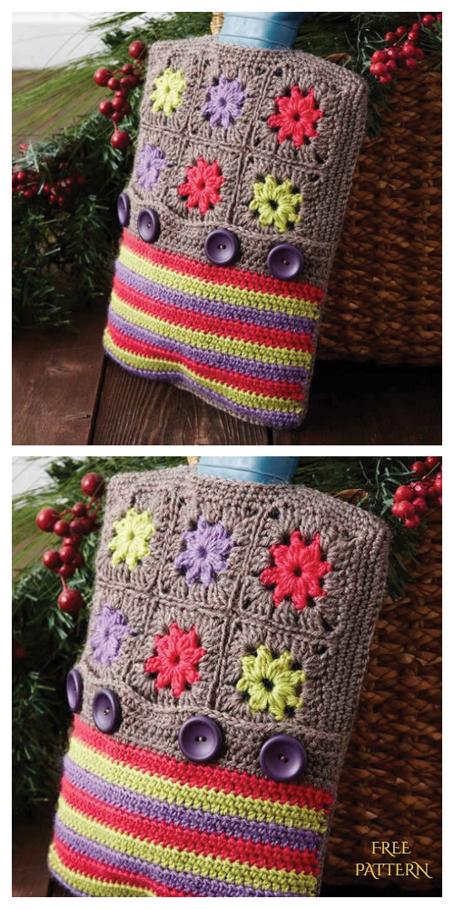 Color Wheel Hot Water Cozy Free Crochet Patterns