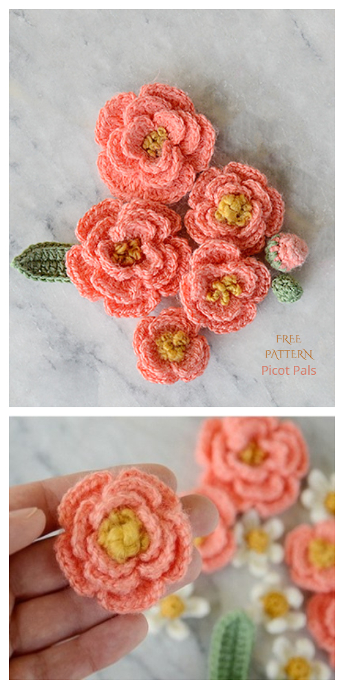Peony Flower Free Crochet Patterns