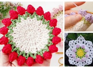Tulip Coaster Free Crochet Patterns + Video Tulip Coaster Free Crochet Patterns + Video