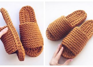 Chunky T-shirt Yarn Slippers Free Crochet Pattern + Video Chunky T-shirt Yarn Slippers Free Crochet Pattern + Video