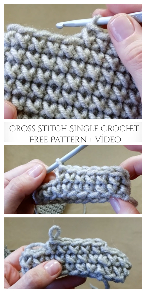 Cross Stitch Single Crochet Free Pattern + Video