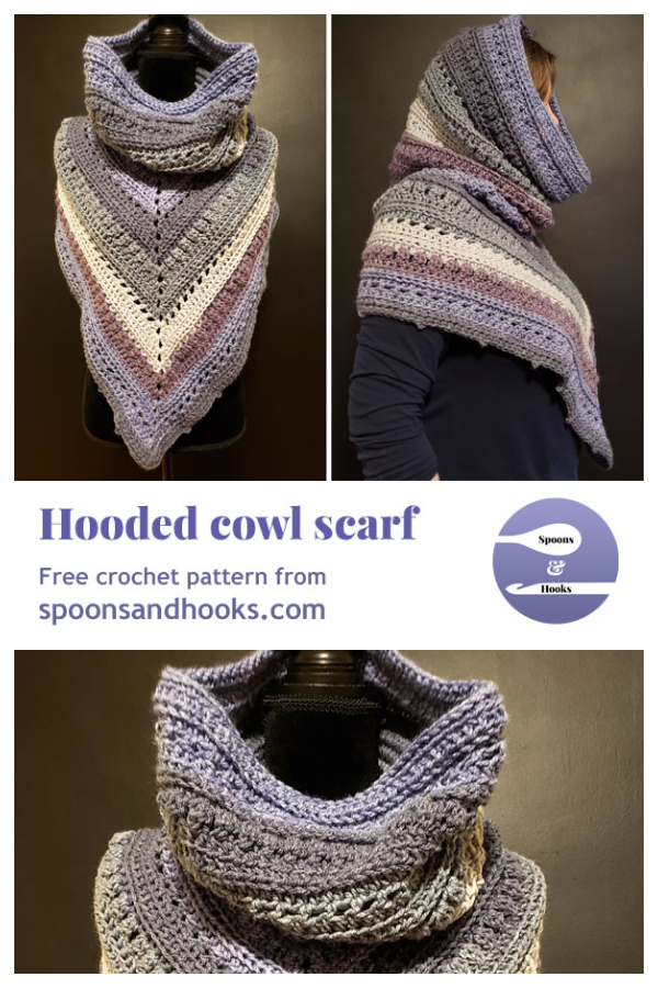 Big Hug hooded cowl scarf Free Crochet Pattern