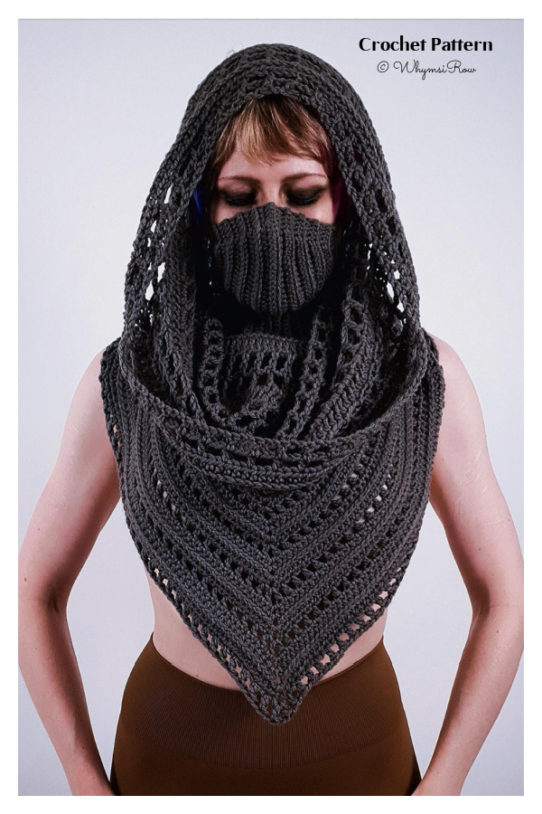 Wasteland Cowl Whimsical Elven Hooded Scarf Crochet Pattern