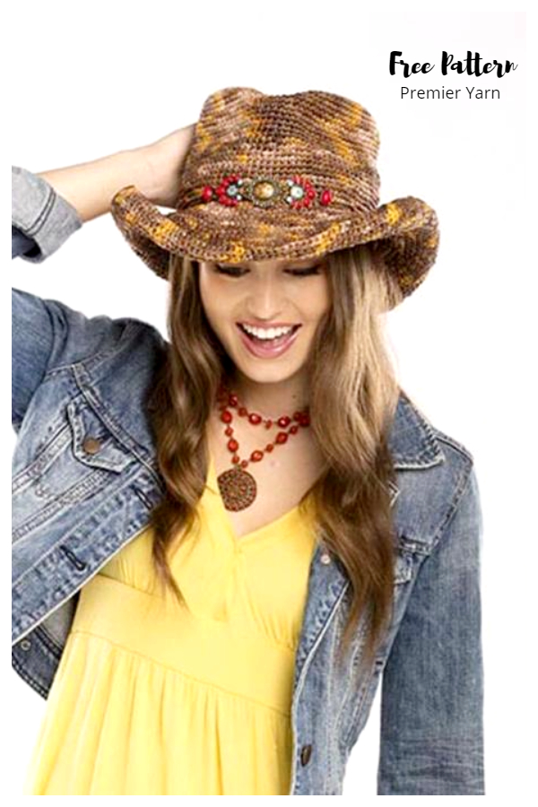 Baby Cowboy Sun Hat Free Crochet Pattern