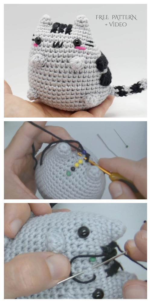 Crochet Pusheen Cat Amigurumi Free Pattern + Video
