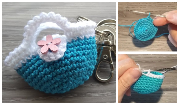Mini Bag Keychain Free Crochet Patterns - DIY Magazine