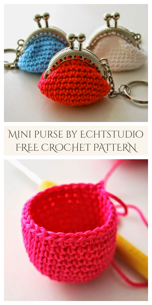 Mini Bag Keychain Free Crochet Pattern