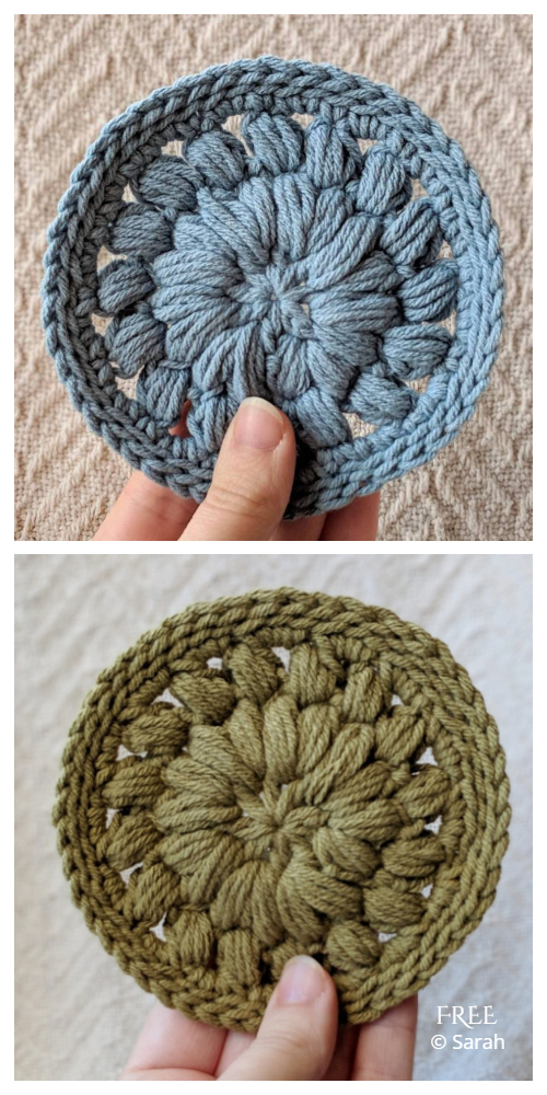 Puff Coaster Free Crochet Patterns
