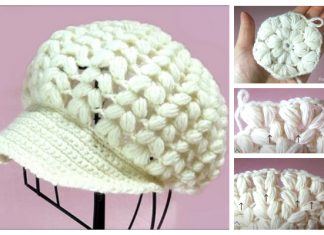 Puff Newsboy Hat Free Crochet Pattern + Video Puff Newsboy Hat Free Crochet Pattern + Video