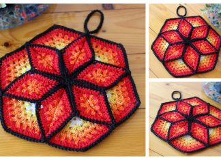 Flower Star Pot Holder Crochet Patterns Star Pot Holder Crochet Patterns
