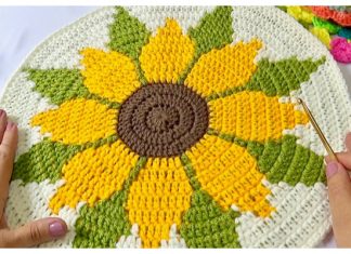 Tapestry Crochet Sunflower Mandala Free Pattern + Video Tapestry Crochet Sunflower Mandala Free Pattern + Video